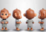 custom 3d modeling character, mascot, game, animation, cartoon